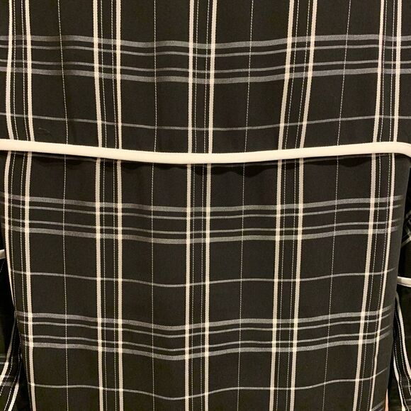 Calvin Klein Black and White Plaid Quarter Sleeve Top sz SP - Picture 4 of 6
